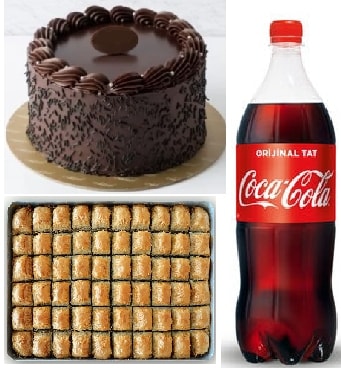 5 ile 8 kiilik kiilik Klasik ikolatal ya pasta 1 lt cola 1 kg cevizli Baklava